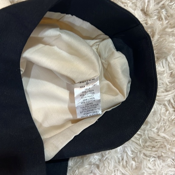 AUREUM Linen Scallop Hem Matching Short Set  High-rise Natural & Black Small NWT - Picture 7 of 14